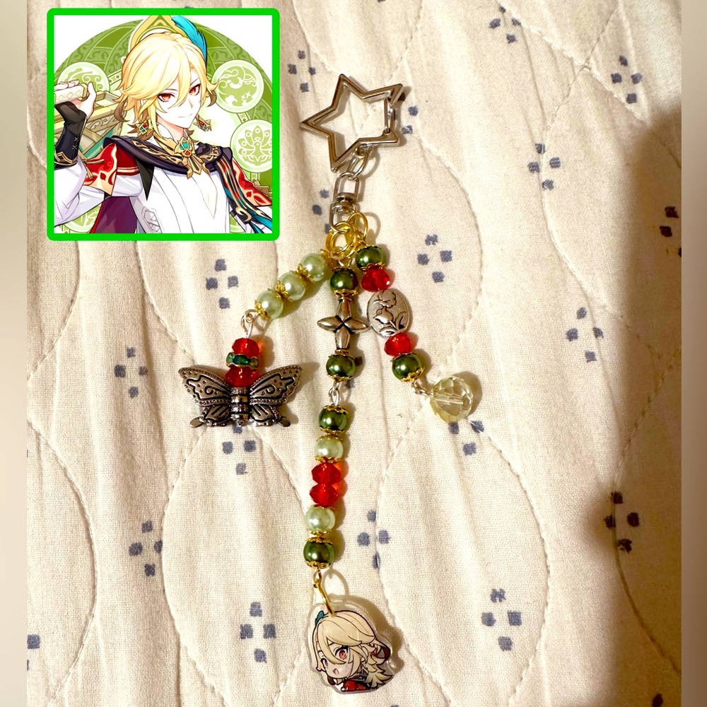 Genshin Kaveh Dendro Keychain Star Clip